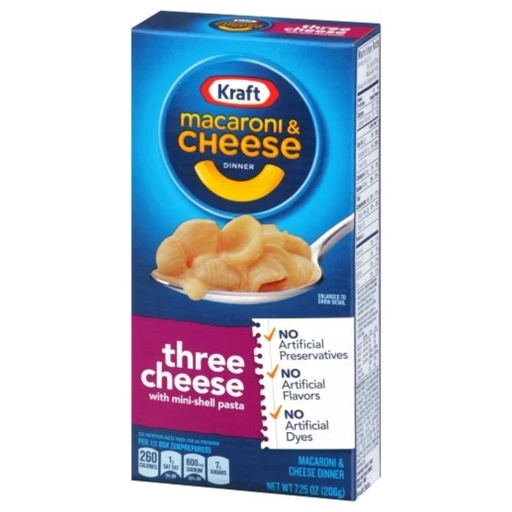 [021000653218] Macarrones &amp; Cheese Triple Queso, Kraft / 206g