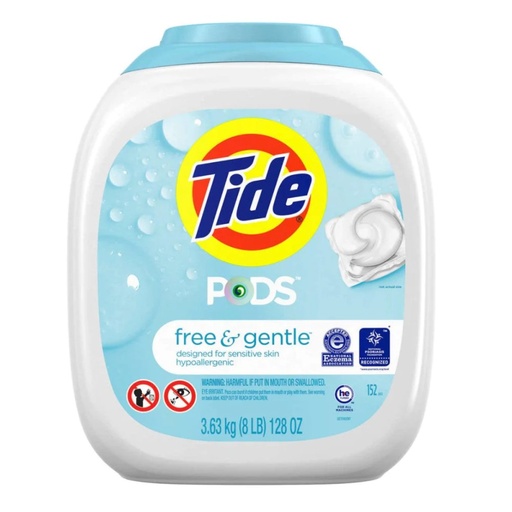 [030772089026] Cápsulas De Jabón Detergente Tide - Free &amp; Gentle / 152 Cap