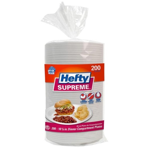[013700012723] Platos De Anime Con Compartimientos, Hefty Supreme / 200 Pack / 26cm