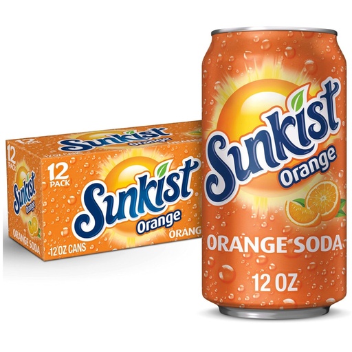 Refresco De Lata Sunkist Sabor Naranja / 12 Pack / 355mL