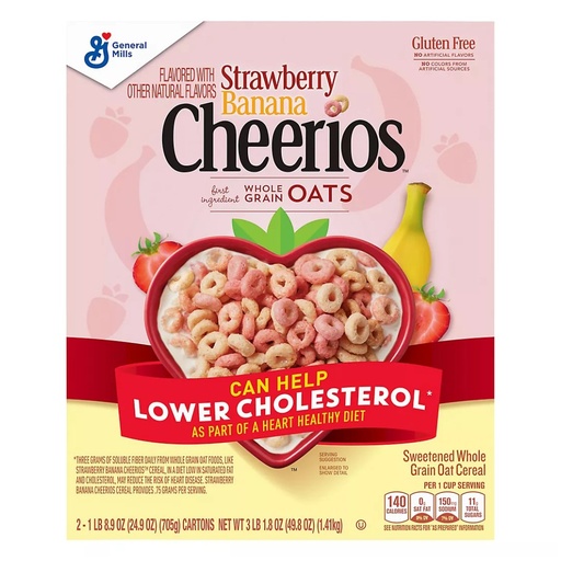 [016000197046] Cereal Cheerios Edición Fresa Y Banana / General Mills / 705g