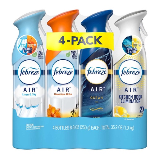 [030772068472] Spray Aromatizante Ambiental Elimina Olores - Febreze / 4 Pack / 250g