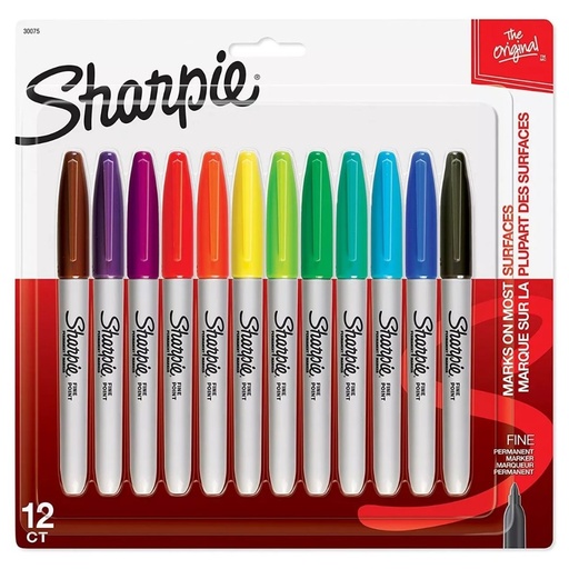 Marcadores Sharpie Punta Fina / 12 Pack