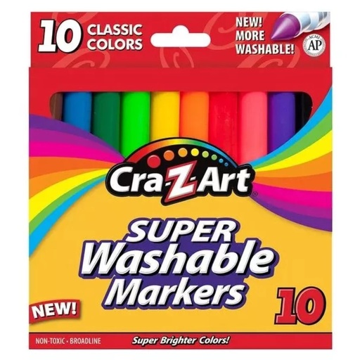 Marcadores Super Lavables / Cra-Z-Art / 10 Pack / Linea Gruesa