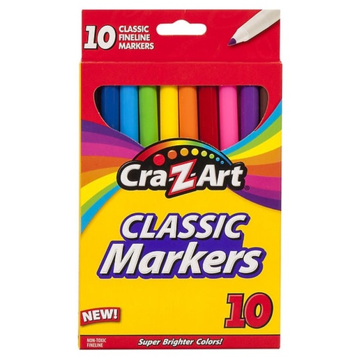 Marcadores Super Lavables / Cra-Z-Art / 10 Pack / Linea Fina