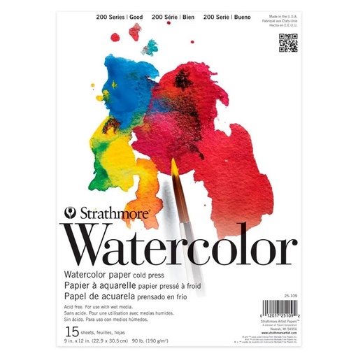 Papel Para Acuarela Prensado En Frio - Watercolor / 15 Hojas / Strathmore