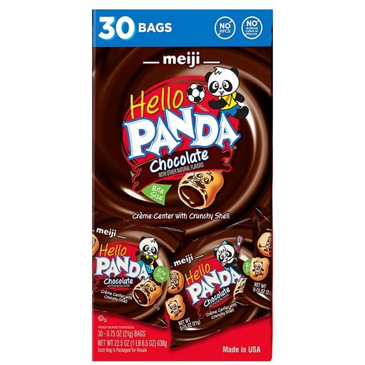 [072320701042] Gelletas Rellenas De Crema De Chocolate / Hello Panda / 638g / 30 Pack