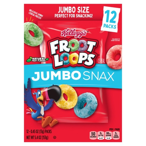 [038000234590] Cereal Froot Loops Jumbo Snax / 12 Und / 13g