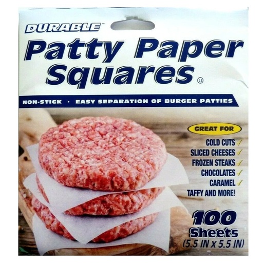 [074729055559] Papel Encerado Para Carnes De Hamburguesas / Durable / 100 Pack