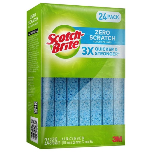 [076308420321] Esponjas Para Fregar Anti-Rayas 3X Potencia de Fregado / Scotch-Brite / 24 Pack