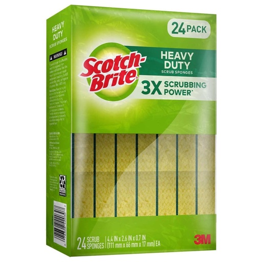 [076308420307] Esponjas Para Fregar Exfoliantes 3X Potencia De Fregado / Scotch-Brite / 24 Pack