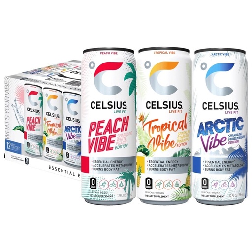 [0889392000801] Bebida Energizante Celsius Live Fit / Sabores Variados / 18 Pack / 355mL