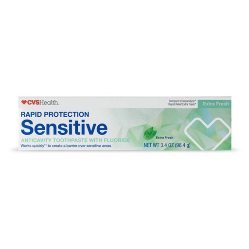 [050428406731] Pasta Dental Con Floruro Anticaries Sensible De Protección Rápida / CVS Health / 96.4g