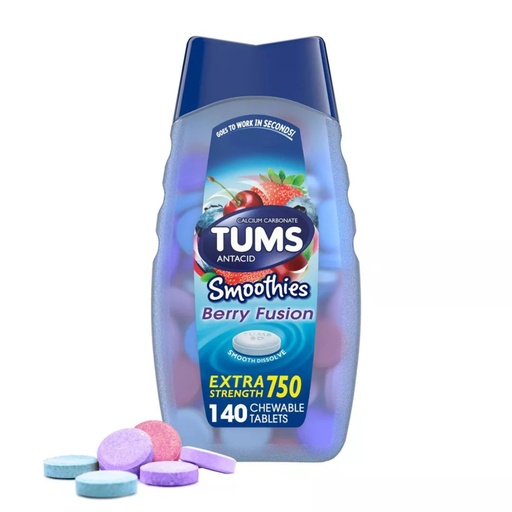 [307667250282] Tabletas Masticables Antiácido Extra Fuerte - Berry Fusion / Tums / 140 Tabletas