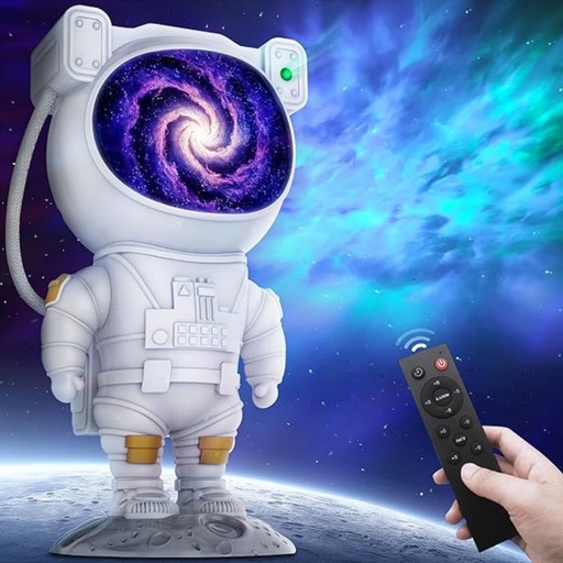 Proyector De Astronauta De Cielo Estrellado LED / Luz Nocturna Con Mando a Distancia y Temporizador