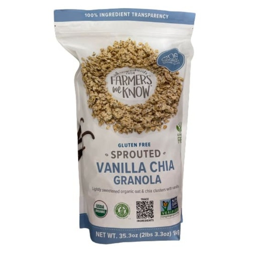 [675625556067] Granola De Vainilla y Chía Germinada Sin Gluten / One Degree From Farmers We Know / 1Kg