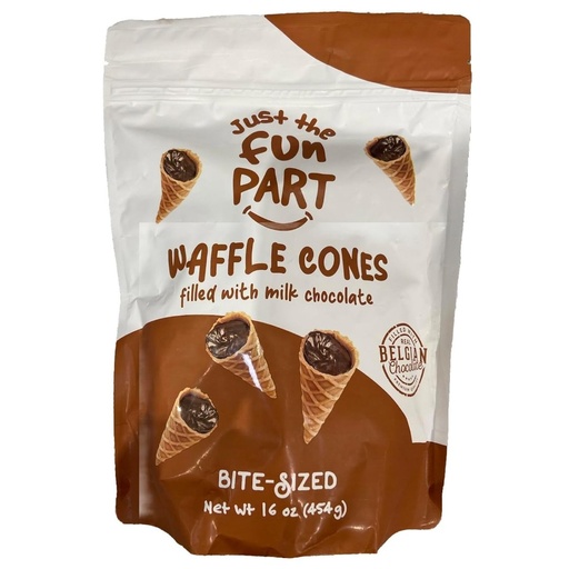 [191414014056] Mini Cono De Waffle Rellenos De Chocolate, Just The Fun Part / 454g