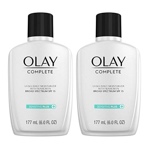 [075609211638] Crema Hidratante De Cuidado De La Piel Con Protector Solar SPF 15 - Sensitive Plus / Olay / 2 Pack / 177mL