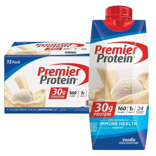 [643843718642] Malteada Alta En Proteína Sabor Vainilla - Premier Protein 30g / 18 Pack / 325ml