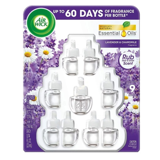 Repuestos De Aromatizante Eléctrico De Pared - Lavanda Y Manzanilla / Air Wick / 9 Pack / 25mL