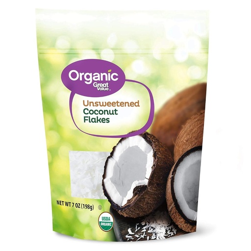 [078742111186] Hojuelas De Coco Sin Endulzar, Organic Great Value / 198g