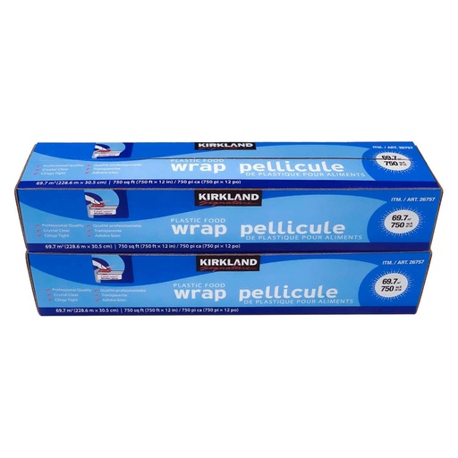 [096619267576] Papel Envoplast Para Alimentos / Kirkland Signature / 750ft x 12 in / 2 Pack