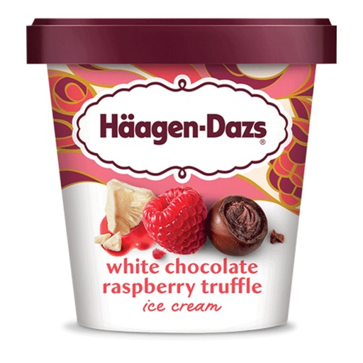 Helado Sabor Trufa De Chocolate Blanco Y Frambuesa / Haagen-Dazs / 414mL