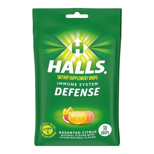 [312546627543] Halls Defense Sistema Inmune - Sabores Cítricos Surtidos / 30 Pack
