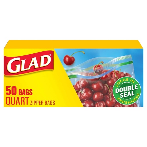 [012587600337] Bolsas De Plástico Con Cierre Para Almacenamiento De Alimentos / Glad / 17.7 Cm X 19.6 Cm / 50 Pack