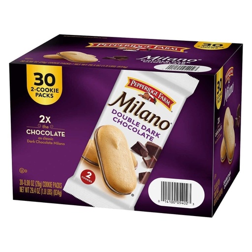 [014100054023] Galletas Milano Doble Chocolate Oscuro / Pepperidge Farm / 30 Pack / 28g