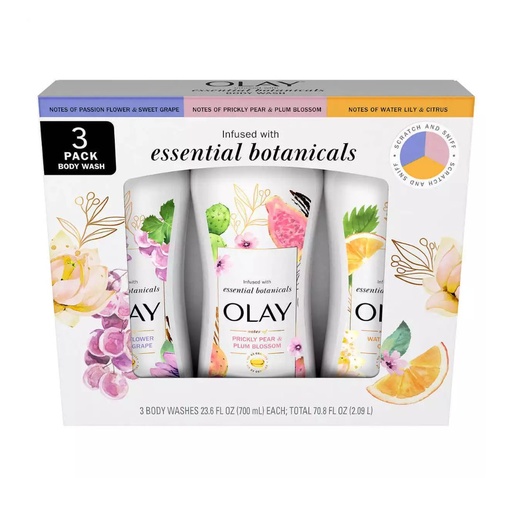 [030772134740] Gel De Baño Olay Essential Botanicals / 3 Pack / 700ml