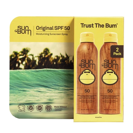 [840155604704] Protector Solar Hidratante En Spray Resistente Al Agua 50 SPF / Sun Bum / 142g / 2 Pack