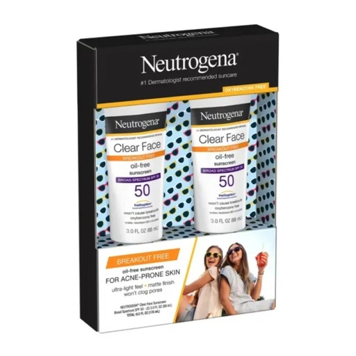 [086800194668] Protector Solar Neutrogena Breakout Free 50 SPF Libre De Aceites / 88ml / 2 Pack