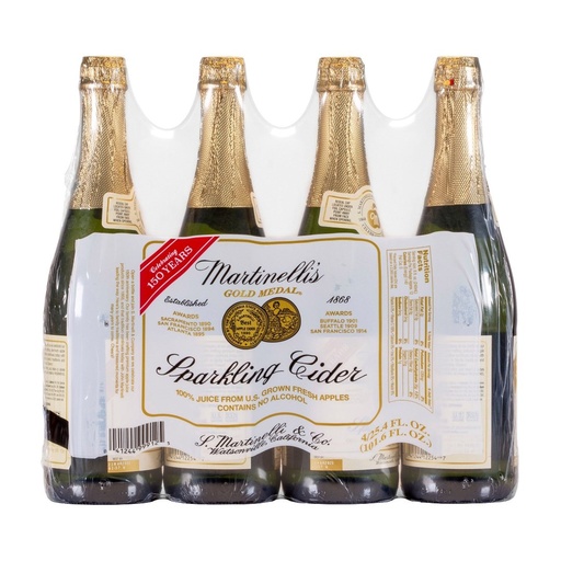 [041244999125] Sidra Espumosa Sin Alcohol / Martinelli´s Gold Medal / 750ml / 4 Pack