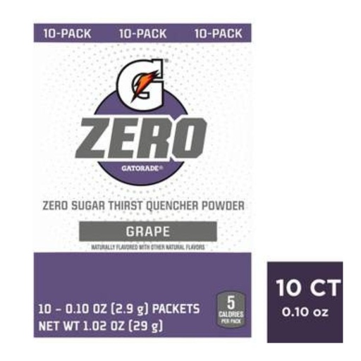 [052000047127] Sobres De Gatorade Zero - Uva / 2.9g / 10 Pack