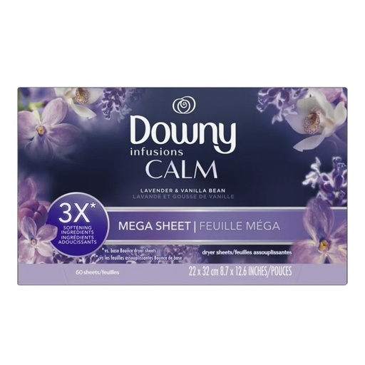 [90452055] Hojas Suavizantes Para La Secadora Aroma Calm - Downy Infusions / 60 Und